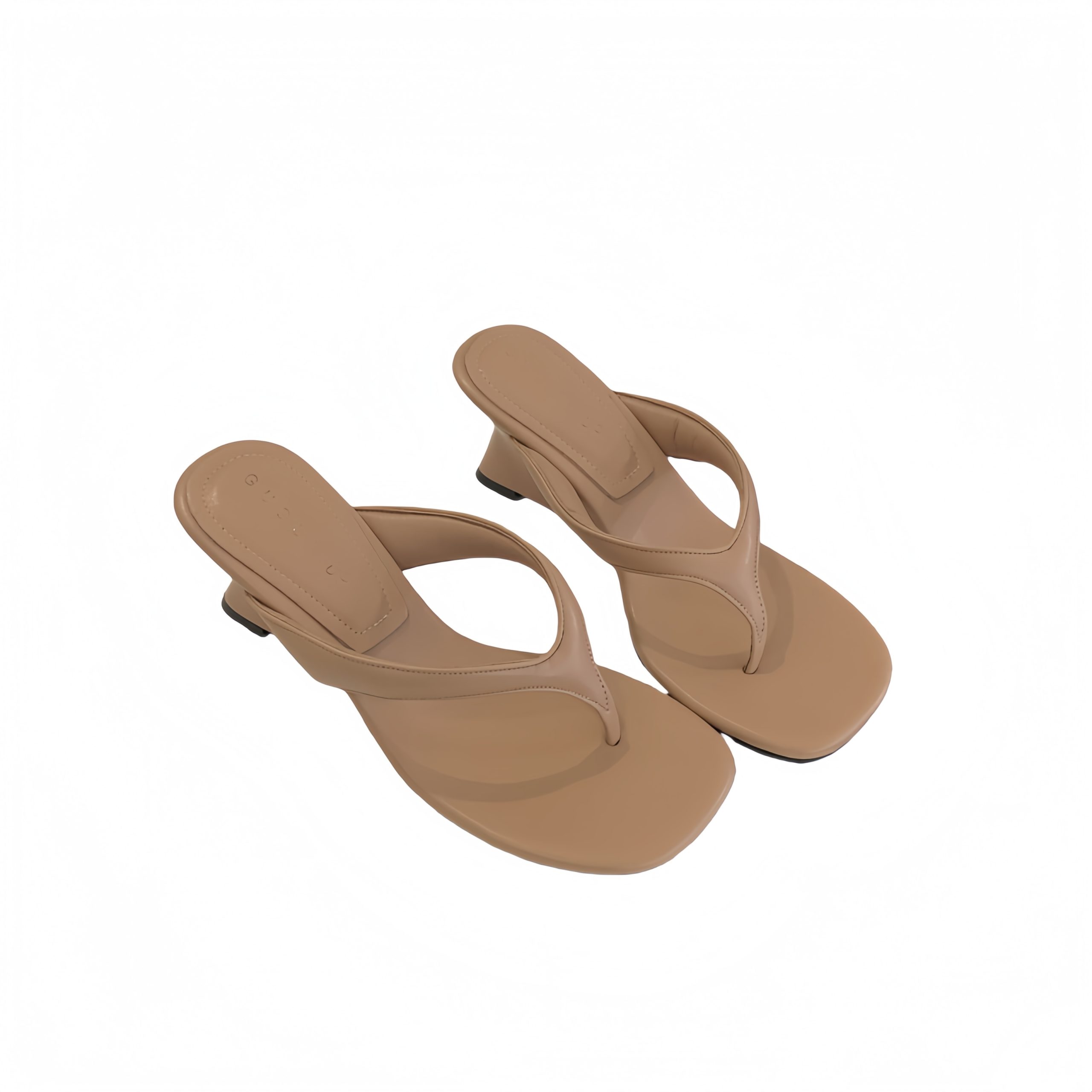 2025 New Summer Square Toe Wedge Slide Sandals Thong Flip Flops for Women - Image 5