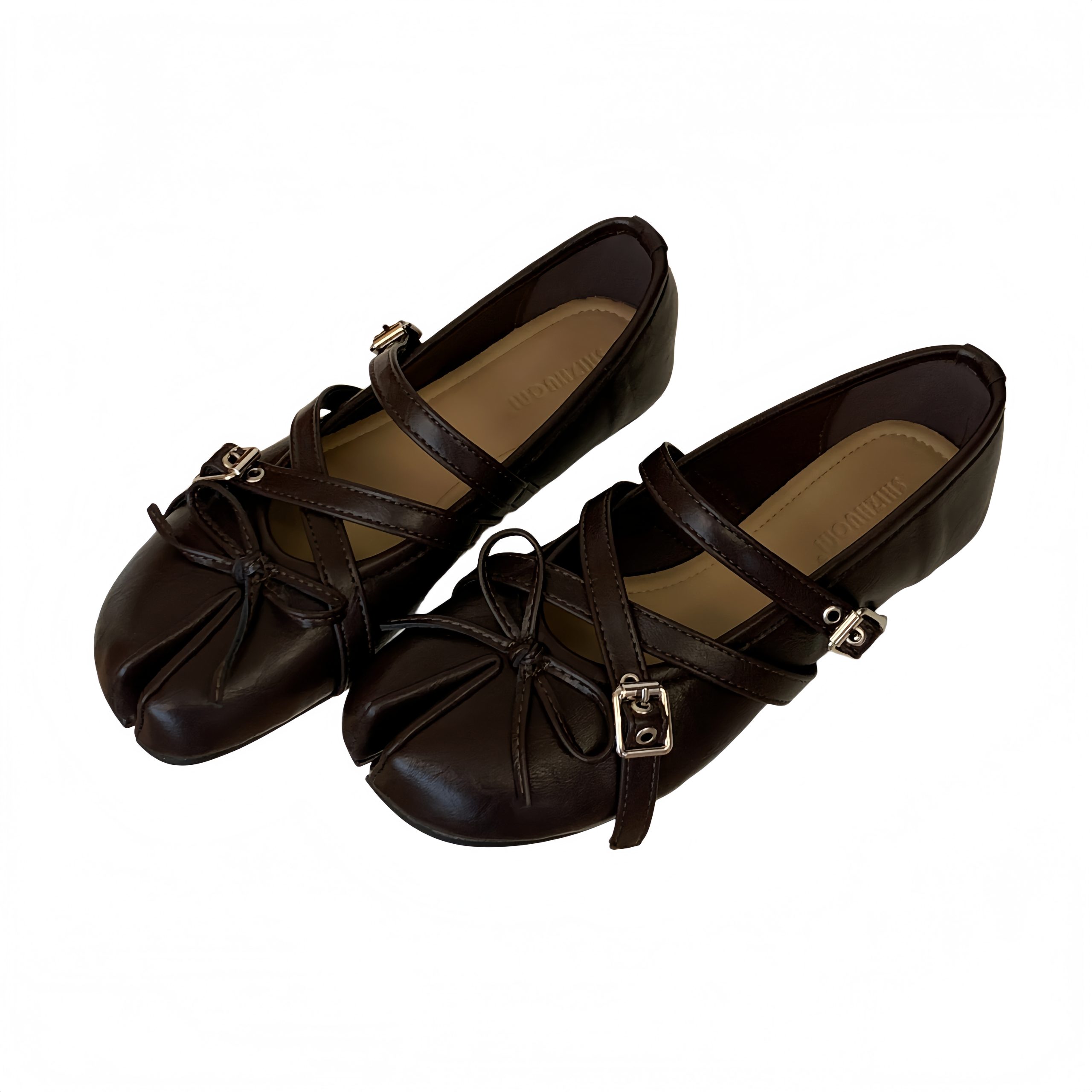 2026 French Retro Bow Mary Jane Shoes Women's Hidden Heel Cross Strap Ballet Flats - Image 5