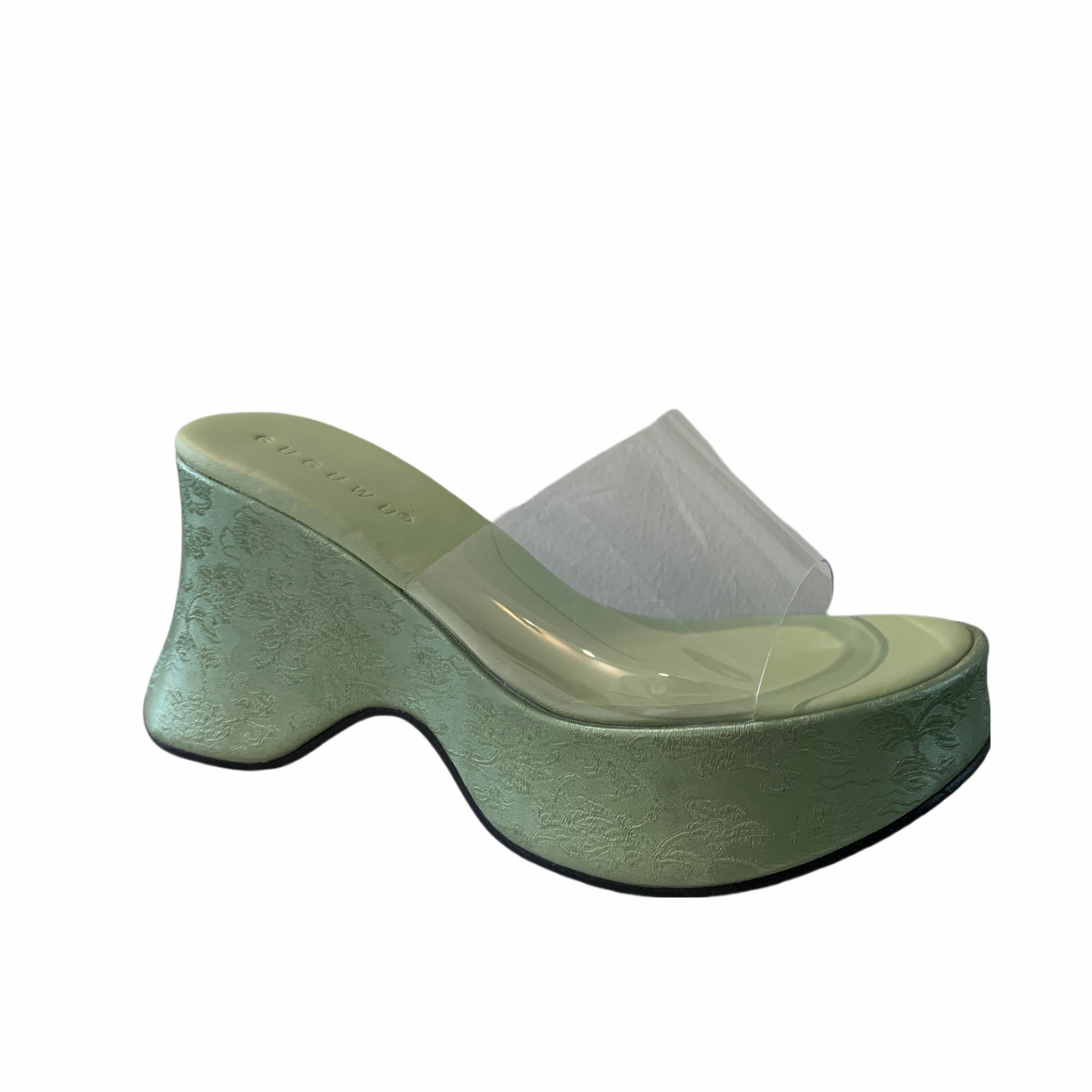 Designer Chunky Sole Transparent Gold Casual One-Strap Open-Toe Slippers for Women Summer Platform Sandals - Image 5