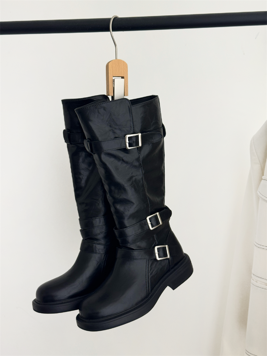 Designer Style Long Boots Women 2026 New Winter High Top Retro Knight Boots Thick Sole Height Increasing Martin Boots - Image 2