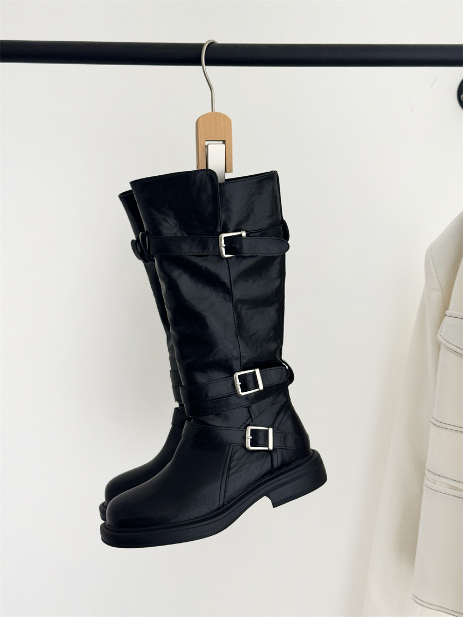 Designer Style Long Boots Women 2026 New Winter High Top Retro Knight Boots Thick Sole Height Increasing Martin Boots - Image 3