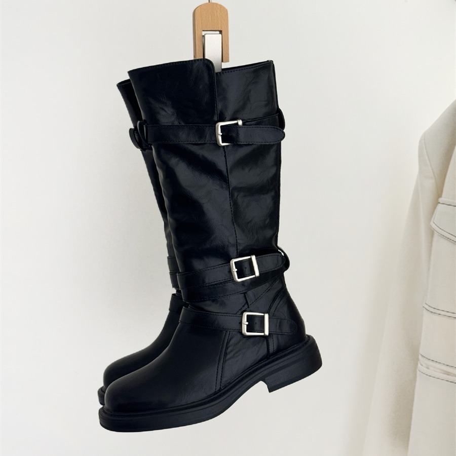 Designer Style Long Boots Women 2026 New Winter High Top Retro Knight Boots Thick Sole Height Increasing Martin Boots - Image 5